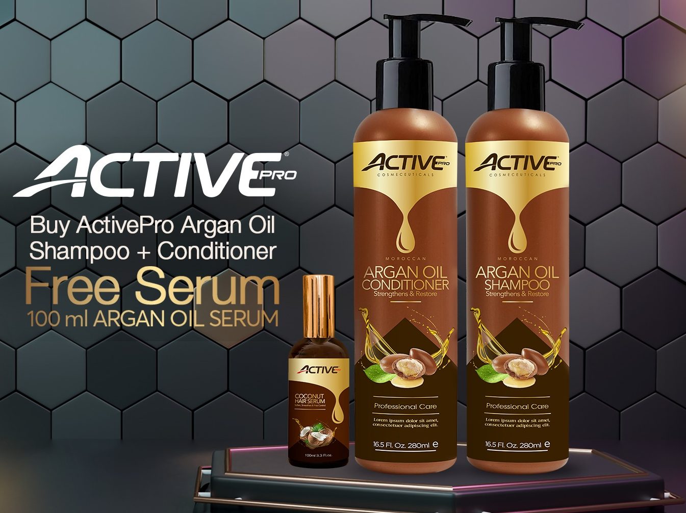 Buy Argan Oil Shampoo and Conditioner and get Hair Serum Free